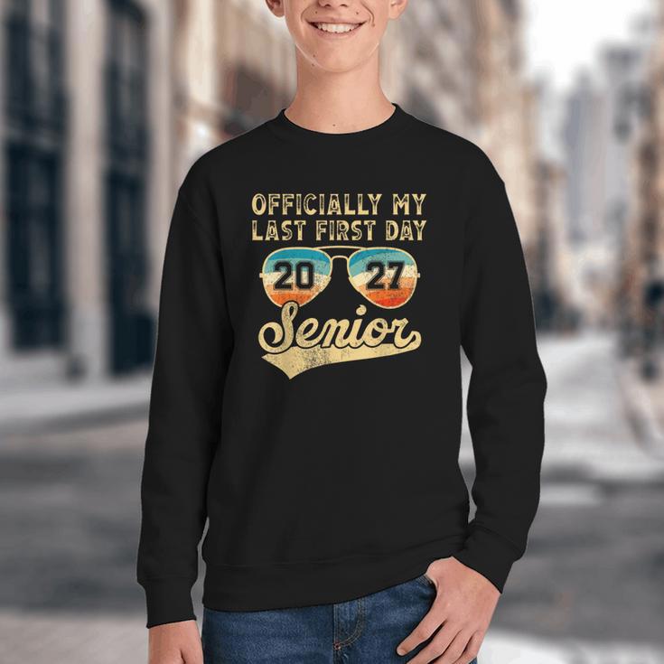 Senior Class Of 2027 Back To School Last First Day Of School Youth Crewneck Sweatshirt Senior Class Of 2027 Back To School Last First Day Of School Youth Crewneck Sweatshirt