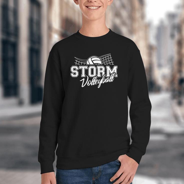 Storm Volleyball Back To School Spirit Youth Crewneck Sweatshirt Storm Volleyball Back To School Spirit Youth Crewneck Sweatshirt