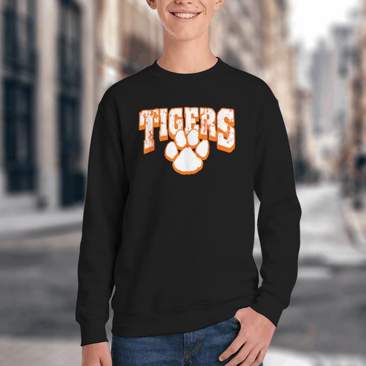 Tigers School Spirit Back To School O Youth Crewneck Sweatshirt