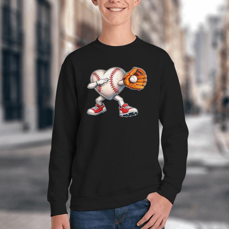 Valentine Baseball Heart Sport Love Valentines Day Boys Kids Youth Crewneck Sweatshirt Valentine Baseball Heart Sport Love Valentines Day Boys Kids Youth Crewneck Sweatshirt