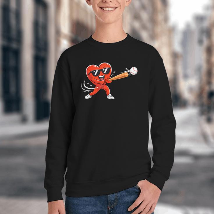 Valentine Baseball Heart Sport Valentines Day Men Boys Kids Youth Crewneck Sweatshirt Valentine Baseball Heart Sport Valentines Day Men Boys Kids Youth Crewneck Sweatshirt