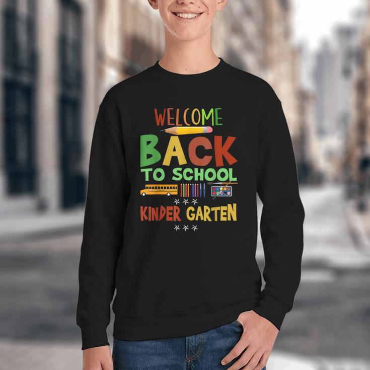Welcome Back To School Kinder Garten First Day Of School Kid Youth Crewneck Sweatshirt Welcome Back To School Kinder Garten First Day Of School Kid Youth Crewneck Sweatshirt
