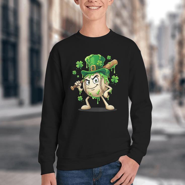 Women's St Patricks Day Baseball Leprechaun Shamrock Player Boys Kid Youth Crewneck Sweatshirt Women's St Patricks Day Baseball Leprechaun Shamrock Player Boys Kid Youth Crewneck Sweatshirt