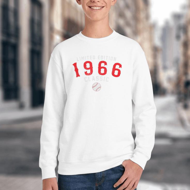 60 Year Old 1966 Classic Baseball 60th Birthday Youth Crewneck Sweatshirt 60 Year Old 1966 Classic Baseball 60th Birthday Youth Crewneck Sweatshirt
