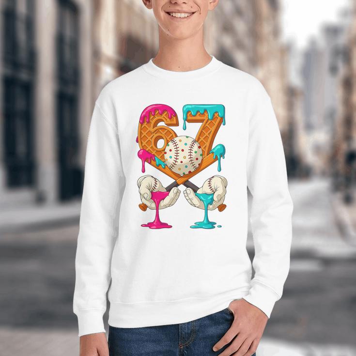 67 Ice Cream Drip Baseball Number 67 Player 67th Birthday Premium Tri-Blend Youth Crewneck Sweatshirt 67 Ice Cream Drip Baseball Number 67 Player 67th Birthday Premium Tri-Blend Youth Crewneck Sweatshirt