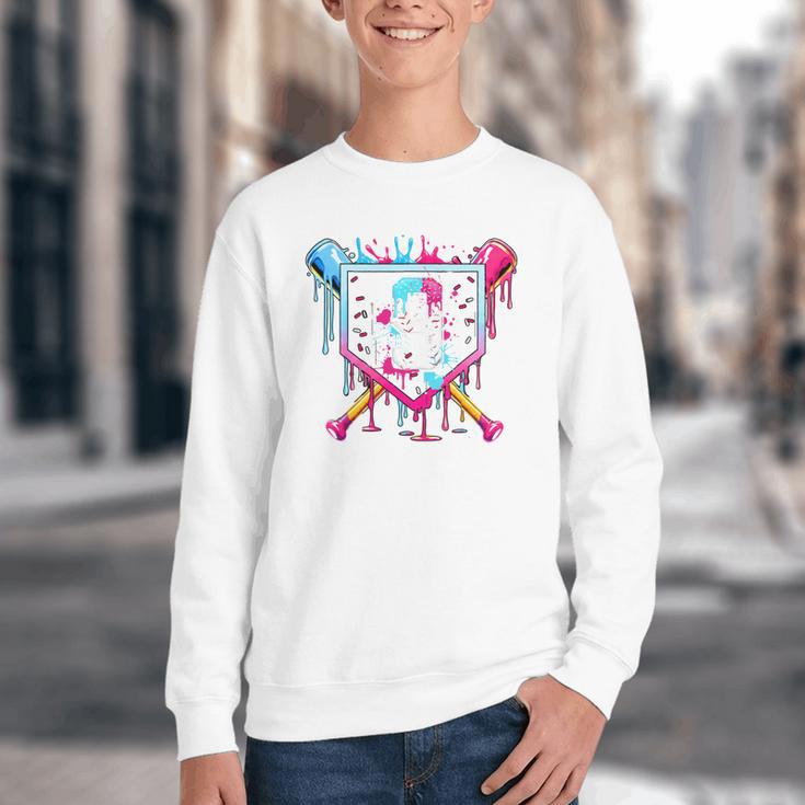 9th Birthday Boys Baseball Ice Cream Drip Boys Baseball Youth Crewneck Sweatshirt 9th Birthday Boys Baseball Ice Cream Drip Boys Baseball Youth Crewneck Sweatshirt