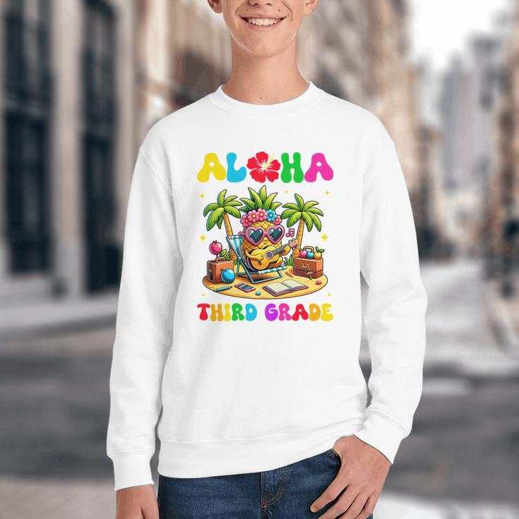 Aloha Third Grade Pineapple Hawaii Back To School Kids Girl Performance Youth Crewneck Sweatshirt Aloha Third Grade Pineapple Hawaii Back To School Kids Girl Performance Youth Crewneck Sweatshirt