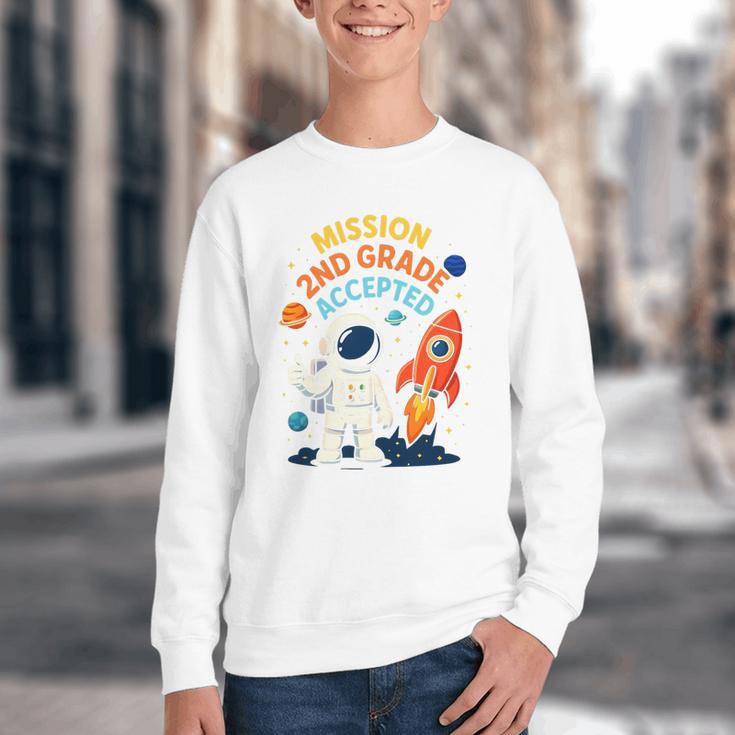 Back To School Mission Second 2nd Grade Accepted Astronaut Premium Tri-Blend Youth Crewneck Sweatshirt