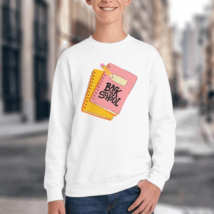 Back To School Notebook And Pencil Graphic Design Premium Tri-Blend Youth Crewneck Sweatshirt Back To School Notebook And Pencil Graphic Design Premium Tri-Blend Youth Crewneck Sweatshirt
