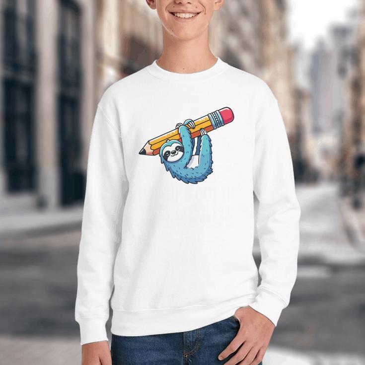 Back To School Seventh Grade Sloth Hanging Out In 7th Grade Performance Youth Crewneck Sweatshirt