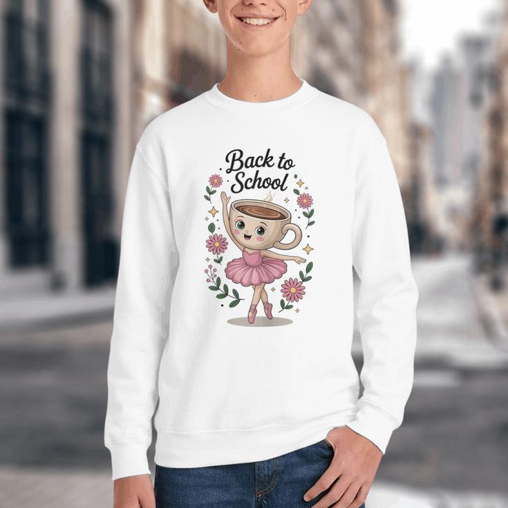 Ballerina Cappuccina Girls Italian Brainrot Back To School Youth Crewneck Sweatshirt