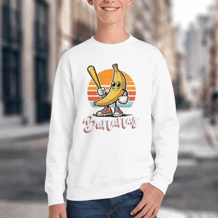 Bananas Baseball Sunset Retro Fruit Sports Boys Kids Men Premium Tri-Blend Youth Crewneck Sweatshirt Bananas Baseball Sunset Retro Fruit Sports Boys Kids Men Premium Tri-Blend Youth Crewneck Sweatshirt