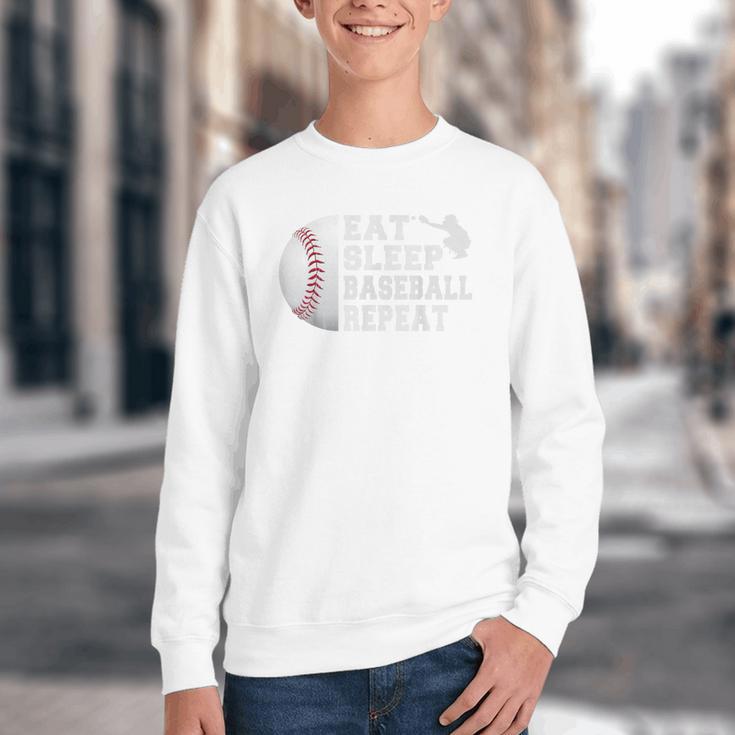 Baseball Catcher Eat Sleep Repeat Youth Boys Men Youth Crewneck Sweatshirt Baseball Catcher Eat Sleep Repeat Youth Boys Men Youth Crewneck Sweatshirt