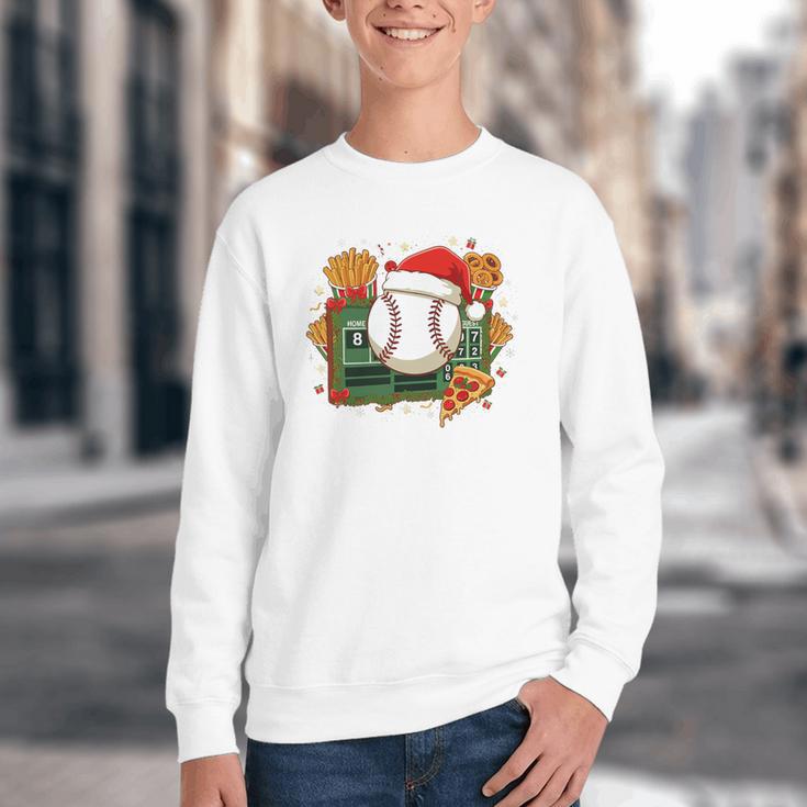 Baseball Christmas Scoreboard Celebration Premium Tri-Blend Youth Crewneck Sweatshirt