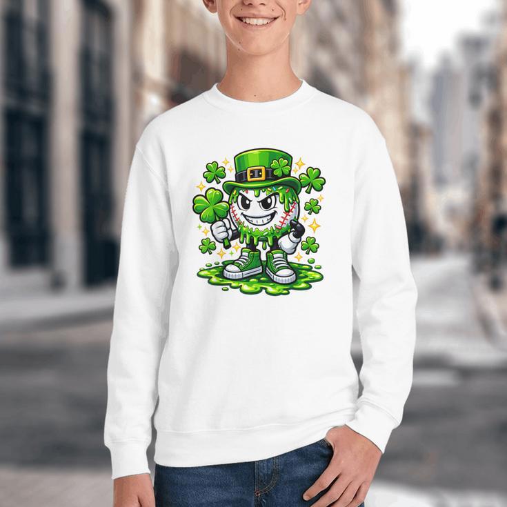Baseball Drip Icecream Apparel Youth Boy St Patrick Day Youth Crewneck Sweatshirt Baseball Drip Icecream Apparel Youth Boy St Patrick Day Youth Crewneck Sweatshirt