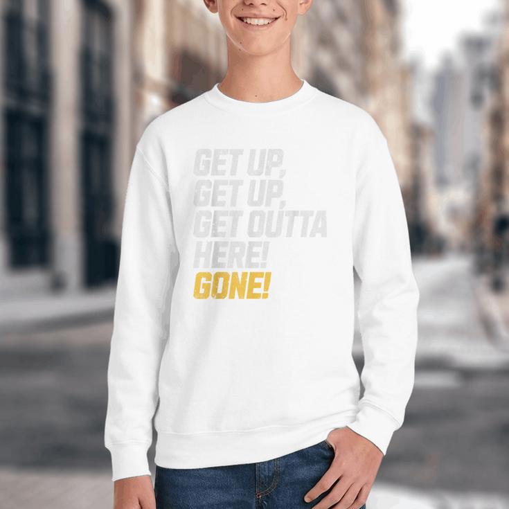 Baseball Player Get Up Get Outta Here Gone Home Run Youth Crewneck Sweatshirt Baseball Player Get Up Get Outta Here Gone Home Run Youth Crewneck Sweatshirt