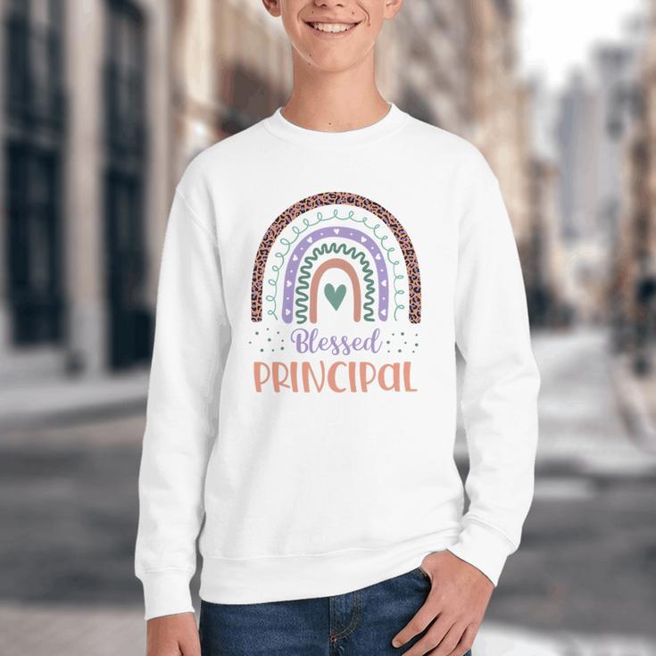 Blessed Principal Back To School Boho Rainbow Premium Tri-Blend Youth Crewneck Sweatshirt Blessed Principal Back To School Boho Rainbow Premium Tri-Blend Youth Crewneck Sweatshirt
