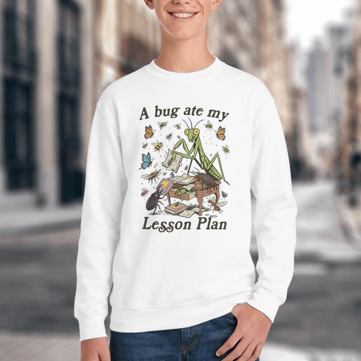 Bug Lover Insect Back To School A Bug Ate My Lesson Plan Youth Crewneck Sweatshirt Bug Lover Insect Back To School A Bug Ate My Lesson Plan Youth Crewneck Sweatshirt