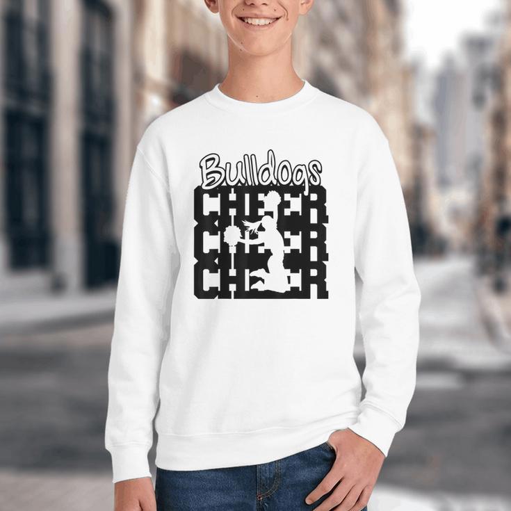 Bulldogs Cheer Back To School Cheerleading Spirit Youth Crewneck Sweatshirt Bulldogs Cheer Back To School Cheerleading Spirit Youth Crewneck Sweatshirt