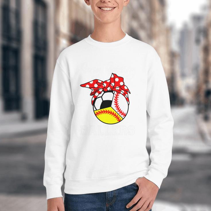 Busy Raising Ballers Baseball Softball Soccer Mom Premium Tri-Blend Youth Crewneck Sweatshirt Busy Raising Ballers Baseball Softball Soccer Mom Premium Tri-Blend Youth Crewneck Sweatshirt