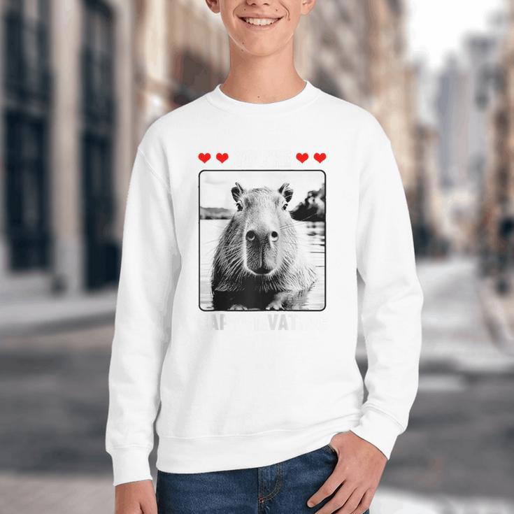 Capybara Love Valentines Day Cute Animal Hearts Raglan Baseball Tee Youth Crewneck Sweatshirt Capybara Love Valentines Day Cute Animal Hearts Raglan Baseball Tee Youth Crewneck Sweatshirt