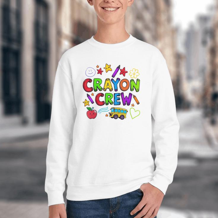 Crayon Crew Cute Back To School Youth Crewneck Sweatshirt