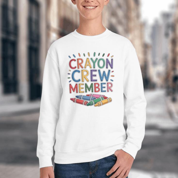 Crayon Crew Member Back To School Coloring Art Classes Youth Crewneck Sweatshirt Crayon Crew Member Back To School Coloring Art Classes Youth Crewneck Sweatshirt
