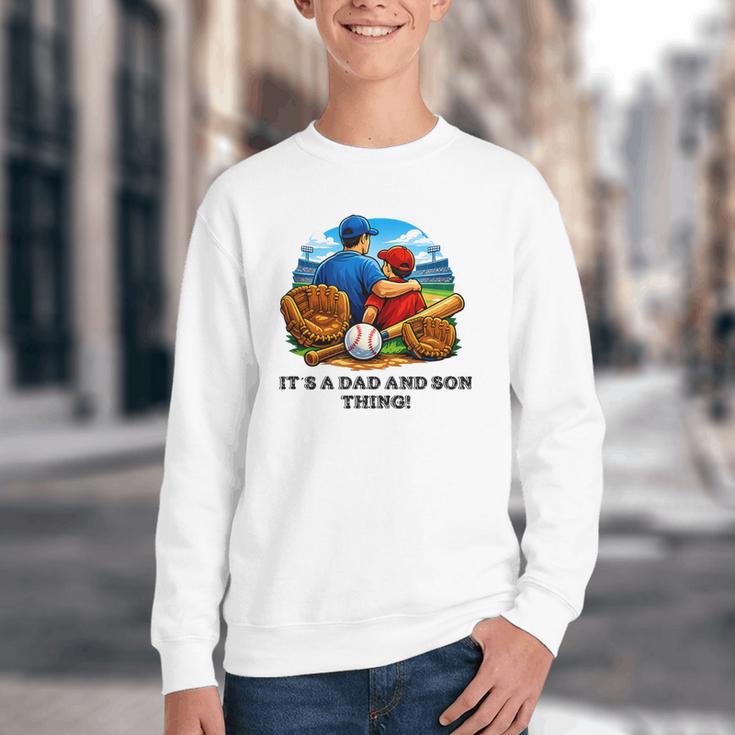 Father Son Baseball Father's Day Youth Crewneck Sweatshirt Father Son Baseball Father's Day Youth Crewneck Sweatshirt