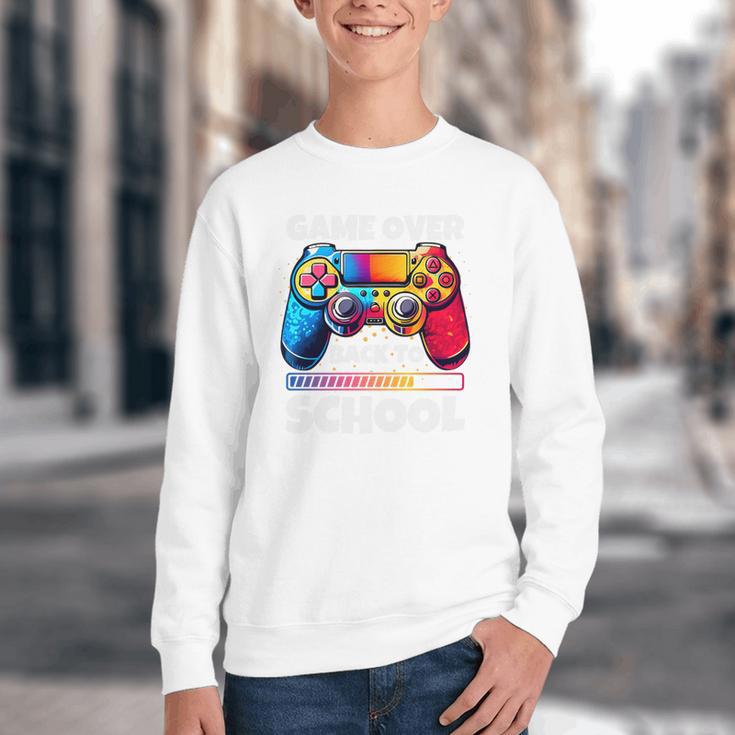 Game Over Back To School Gaming Controller Kids Gamer Premium Tri-Blend Youth Crewneck Sweatshirt