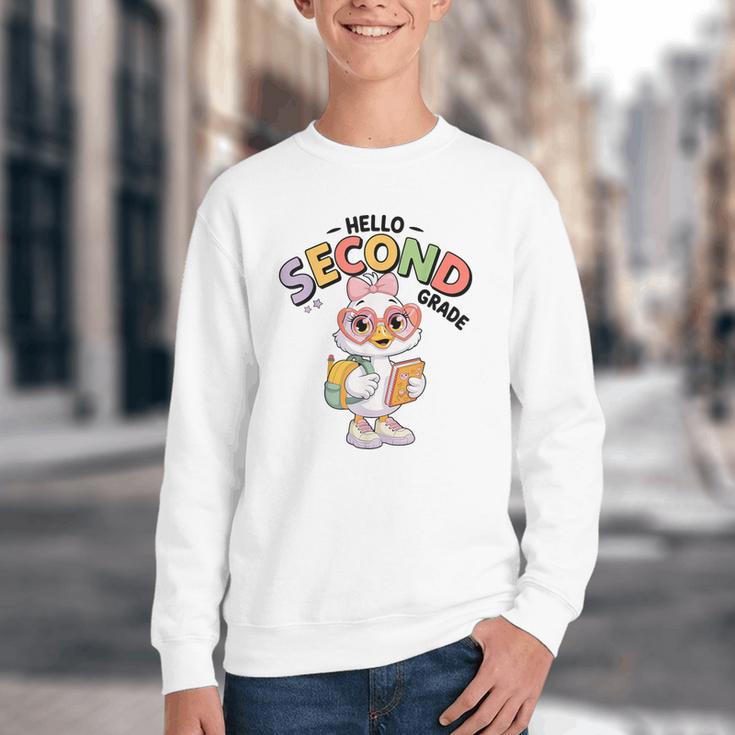 Hello Second Grade Cute Goose Back To School 2nd Grade Girls Youth Crewneck Sweatshirt Hello Second Grade Cute Goose Back To School 2nd Grade Girls Youth Crewneck Sweatshirt