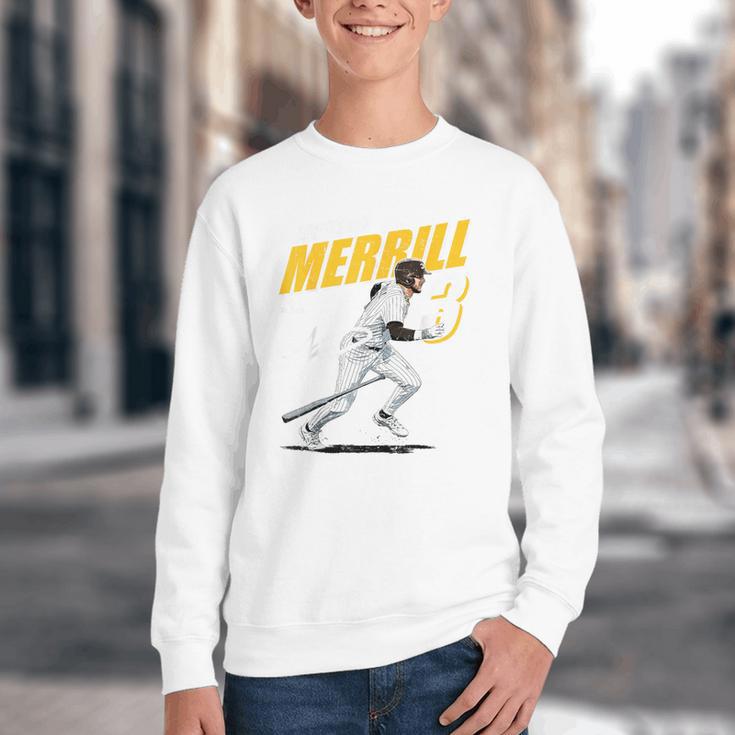 Jackson Merrill San Diego MLB Baseball Player MLBJME204M Youth Crewneck Sweatshirt Jackson Merrill San Diego MLB Baseball Player MLBJME204M Youth Crewneck Sweatshirt