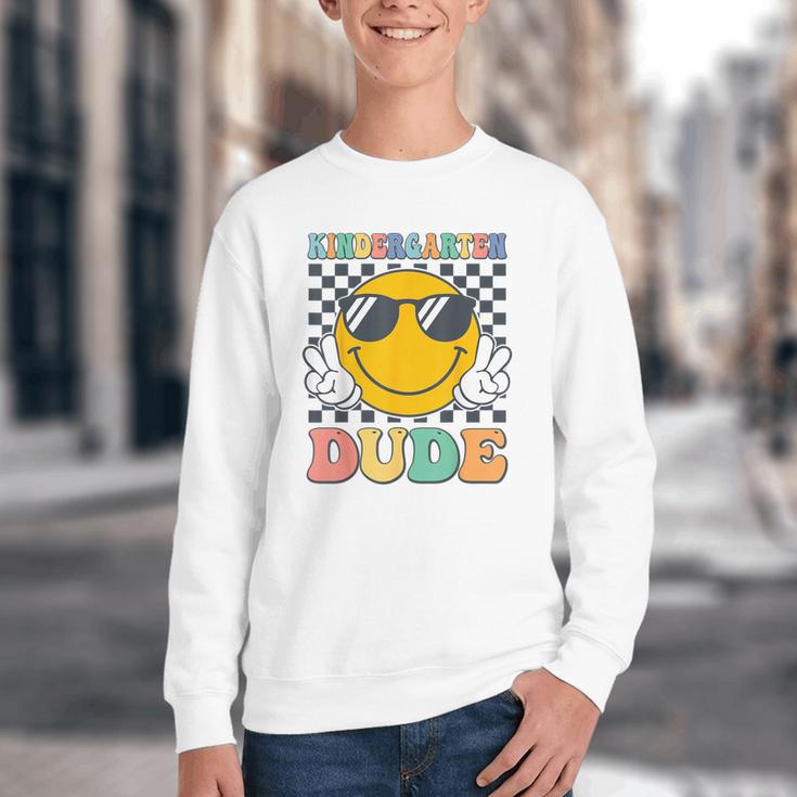 Kindergarten Dude First Day Of Kindergarten Back To School Youth Crewneck Sweatshirt