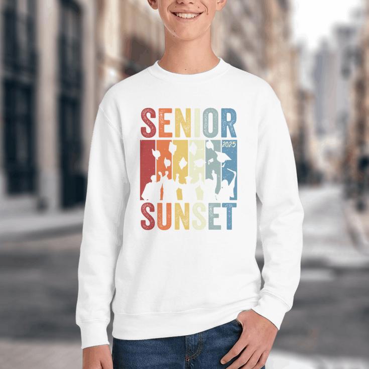Last First Day Senior Sunset Class Of 2025 Back To School Performance Youth Crewneck Sweatshirt