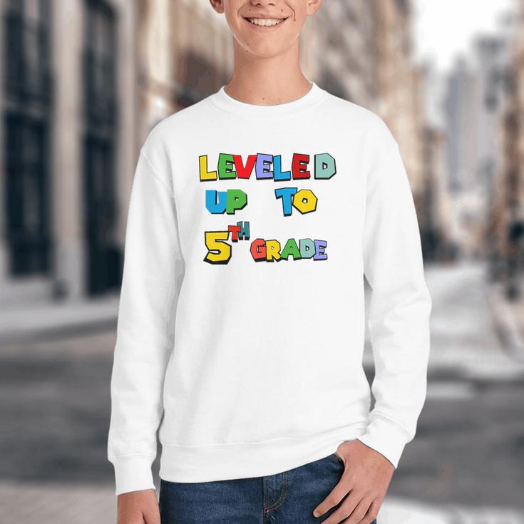 Leveled Up To 5th Grade Back To School Kids Boys Premium Tri-Blend Youth Crewneck Sweatshirt Leveled Up To 5th Grade Back To School Kids Boys Premium Tri-Blend Youth Crewneck Sweatshirt