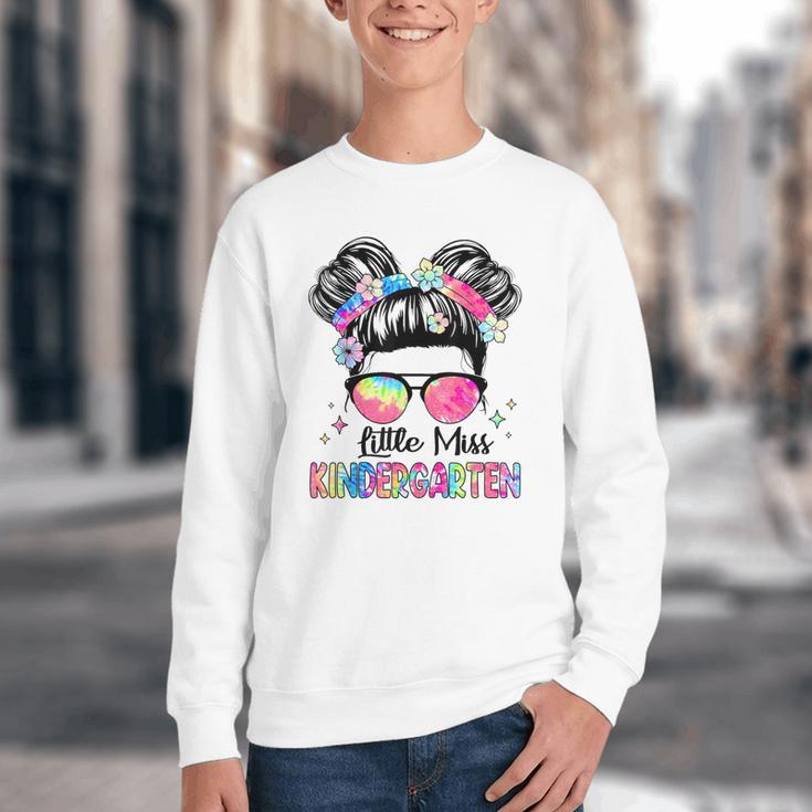 Little Miss Kindergarten Girls Kids Back To School Kinder Youth Crewneck Sweatshirt