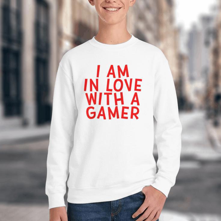 I Am In Love With A Gamer Cute Valentines Day Gamer Couple Raglan Baseball Tee Youth Crewneck Sweatshirt I Am In Love With A Gamer Cute Valentines Day Gamer Couple Raglan Baseball Tee Youth Crewneck Sweatshirt
