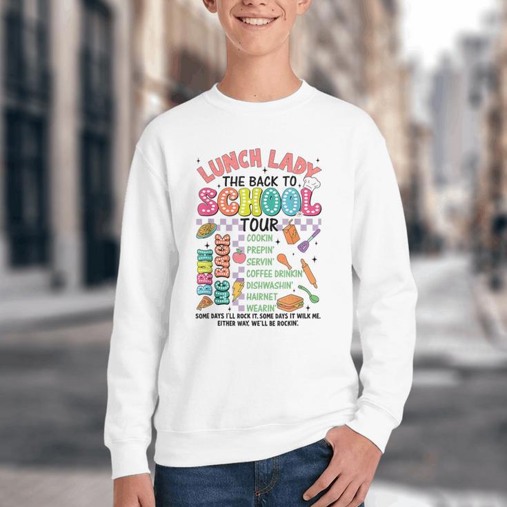 Lunch Cafeteria Crew Lady Back To School Tour Youth Crewneck Sweatshirt Lunch Cafeteria Crew Lady Back To School Tour Youth Crewneck Sweatshirt