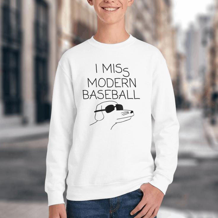 I Miss Modern Baseball Vintage Baseball Meme Tee Youth Crewneck Sweatshirt