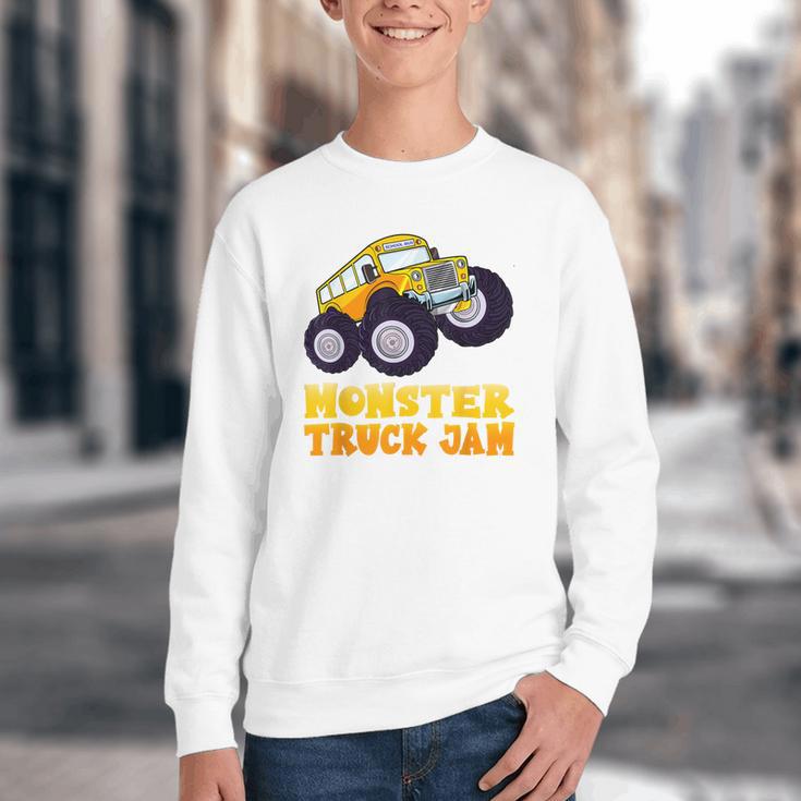 Monster Truck Jam School Bus Yellow Back To School Toddlers Youth Crewneck Sweatshirt Monster Truck Jam School Bus Yellow Back To School Toddlers Youth Crewneck Sweatshirt
