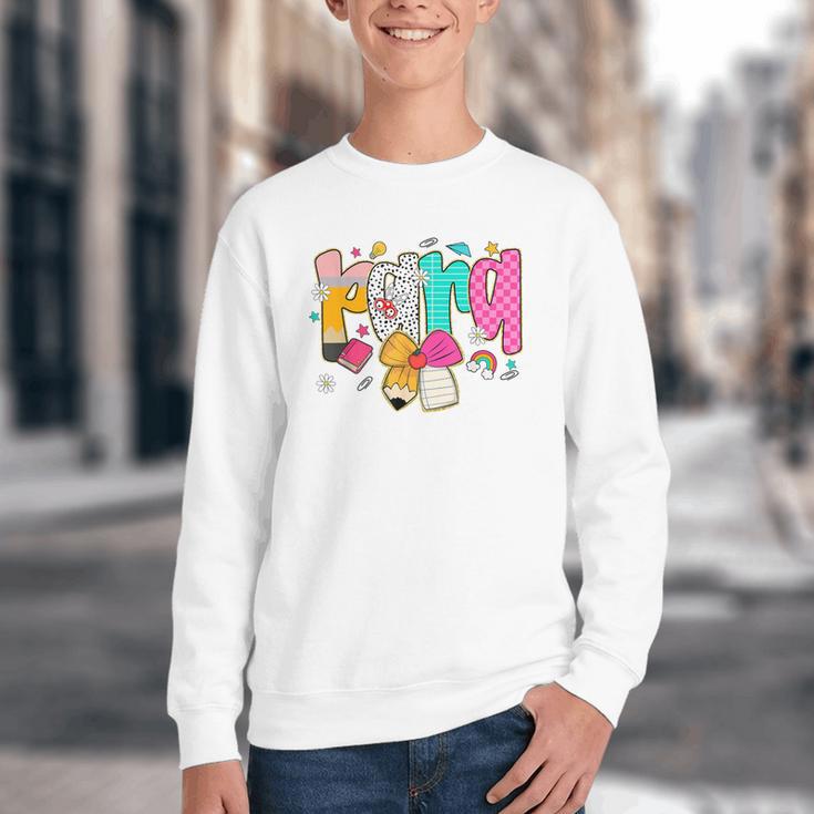 Para Paraprofessional Coquette First Day Back To School Youth Crewneck Sweatshirt