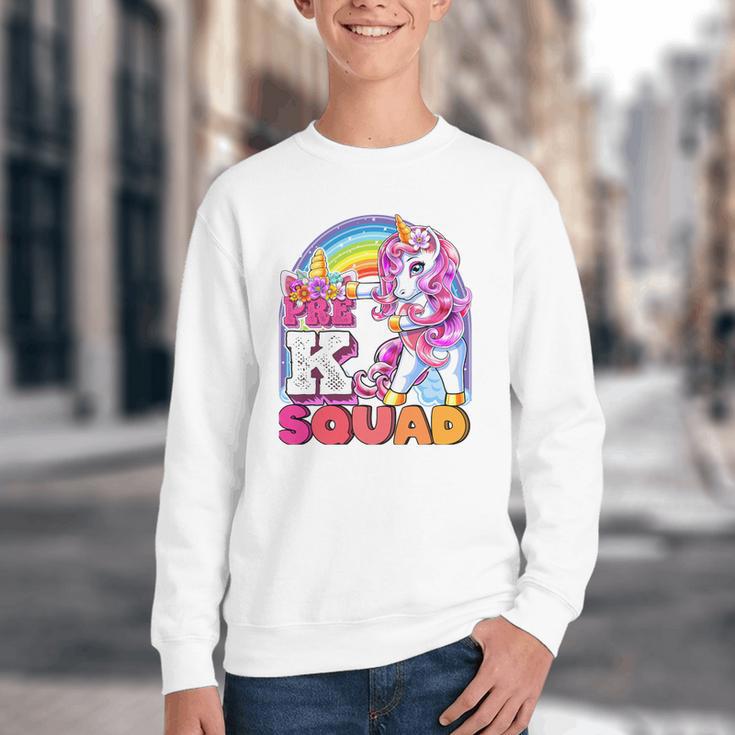 Pre-K Squad Flossing Unicorn Back To School Girls Premium Tri-Blend Youth Crewneck Sweatshirt Pre-K Squad Flossing Unicorn Back To School Girls Premium Tri-Blend Youth Crewneck Sweatshirt