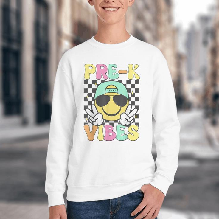 Pre-K Vibes Smile Face Back To School Pre-K Youth Crewneck Sweatshirt