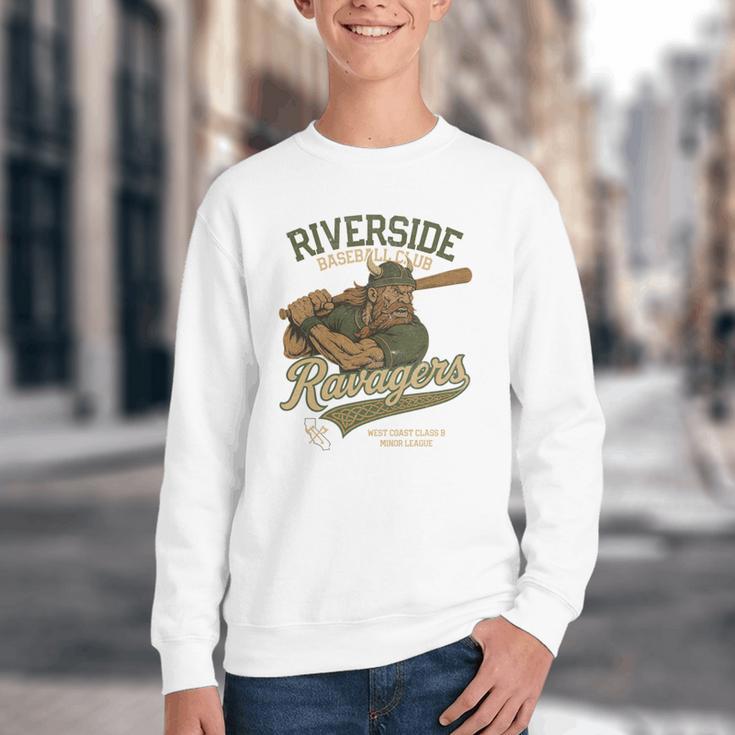 Riverside Ravagers Retro Minor League Baseball Youth Crewneck Sweatshirt Riverside Ravagers Retro Minor League Baseball Youth Crewneck Sweatshirt