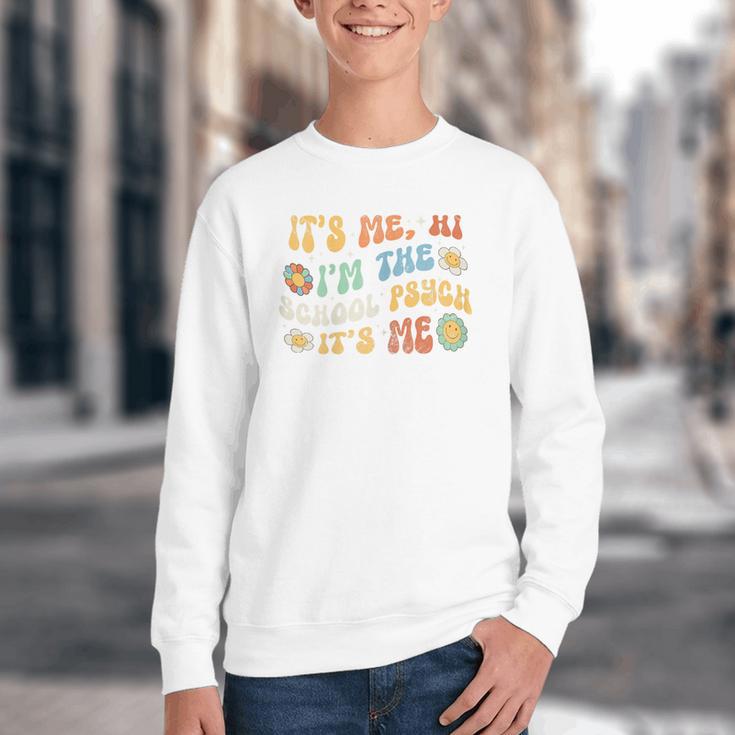 School Psych Psychologist Back To School Groovy Vintage Youth Crewneck Sweatshirt School Psych Psychologist Back To School Groovy Vintage Youth Crewneck Sweatshirt