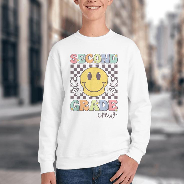 Second Grade Crew Smile Face Back To School 2nd Grade Team Youth Crewneck Sweatshirt Second Grade Crew Smile Face Back To School 2nd Grade Team Youth Crewneck Sweatshirt