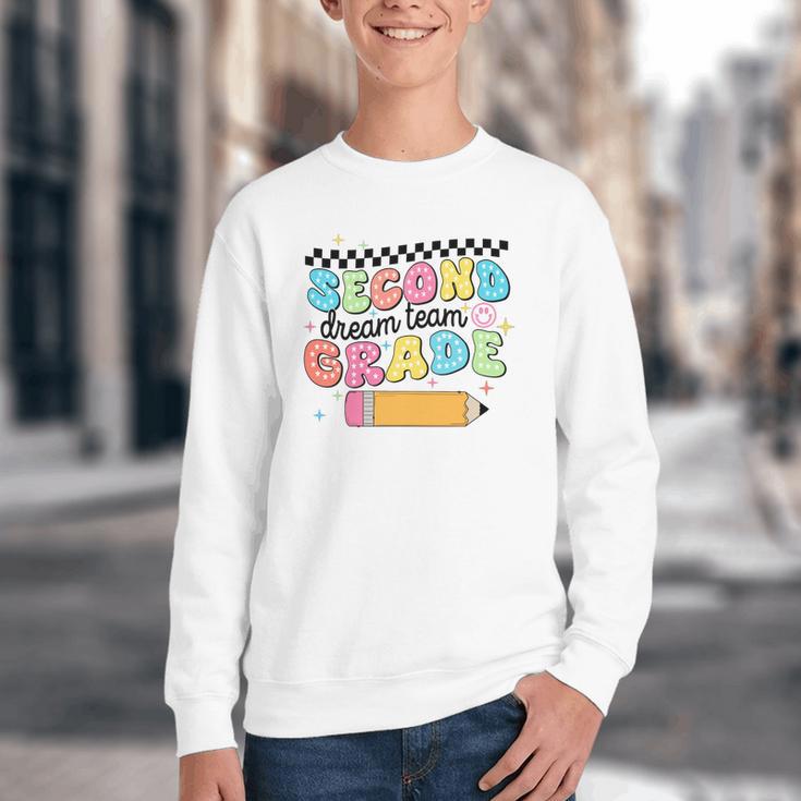 Second Grade Dream Team Back To School First Day Of School Performance Youth Crewneck Sweatshirt