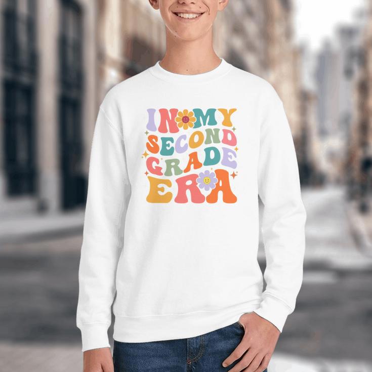 In My Second Grade Era Back To School Retro Groovy 2nd Grade Youth Crewneck Sweatshirt In My Second Grade Era Back To School Retro Groovy 2nd Grade Youth Crewneck Sweatshirt
