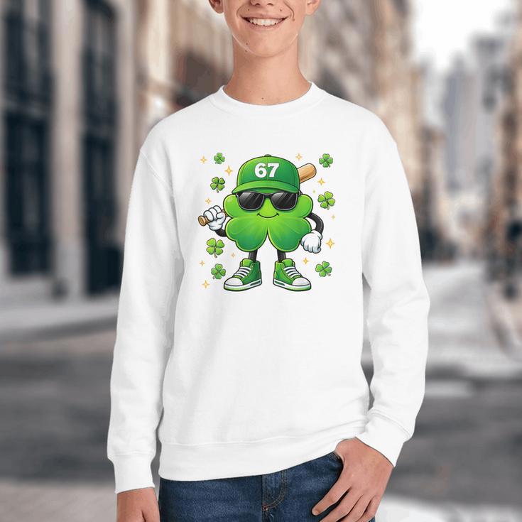 Shamrocks Playing Baseball St Patricks Day 6 7 Meme Men Boys Youth Crewneck Sweatshirt Shamrocks Playing Baseball St Patricks Day 6 7 Meme Men Boys Youth Crewneck Sweatshirt