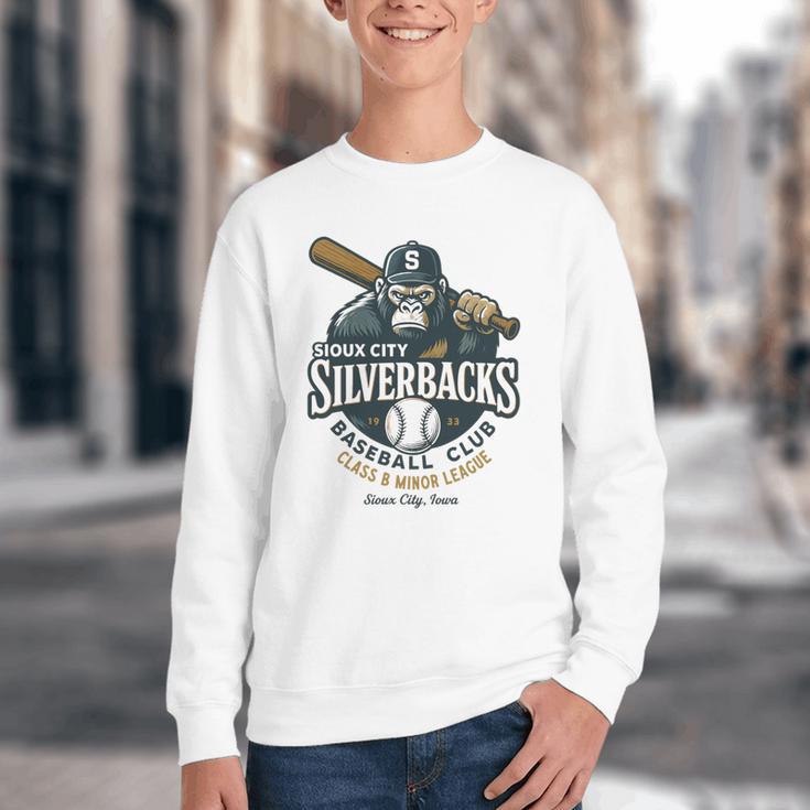 Sioux City Silverbacks Retro Minor League Baseball Youth Crewneck Sweatshirt Sioux City Silverbacks Retro Minor League Baseball Youth Crewneck Sweatshirt