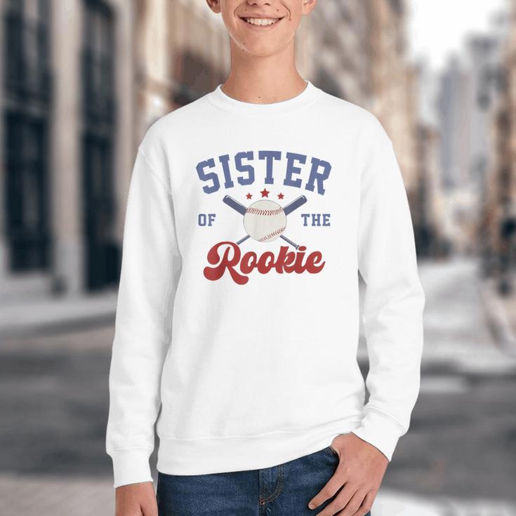 Sister Of Rookie 1st Birthday Baseball Boy Family Matching Youth Crewneck Sweatshirt Sister Of Rookie 1st Birthday Baseball Boy Family Matching Youth Crewneck Sweatshirt